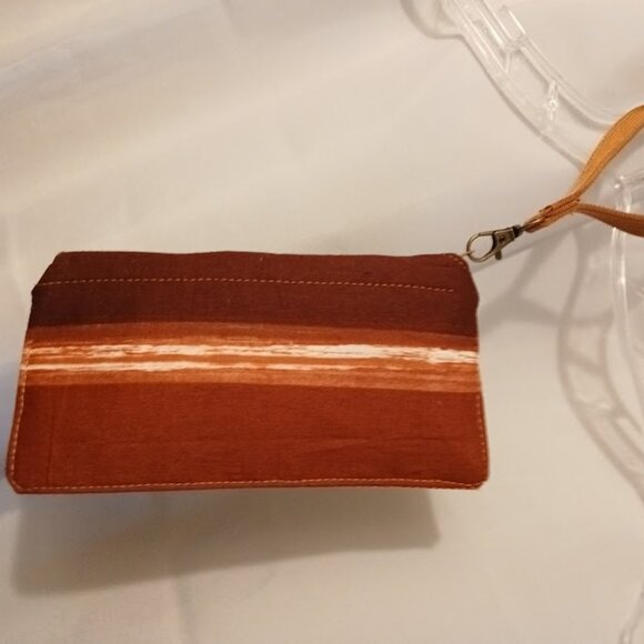 New Western Clutch Wristlet Wallet Brown Copper Coin Purse Zippy Envelope Pouch - Picture 2 of 6